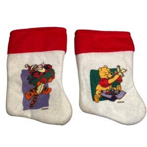 Disney Winnie The Pooh & Tigger Miniature Holiday Stockings Red/White